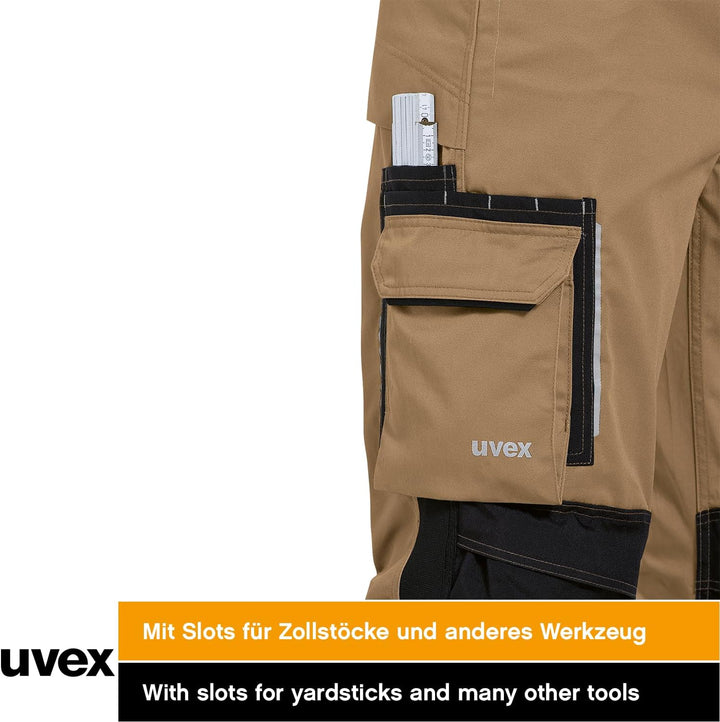 uvex Tune-up Herren-Arbeitshose lang - Männer-Arbeitshosen mit Stretch-Bund - Bundhose mit Kniepolst