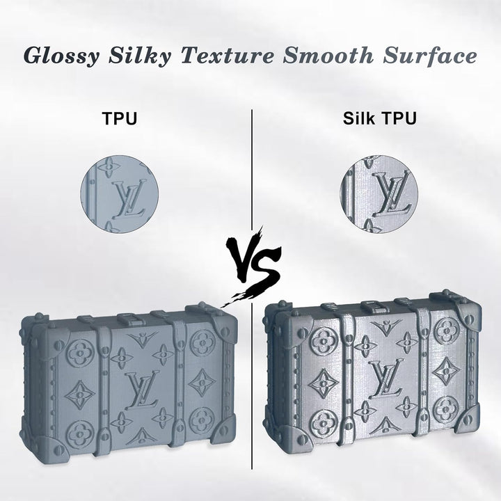 YOUSU Grey Silk TPU-Filament, 1,75 mm, flexibles 95 A TPU 3D-Drucker-Filament, 1-kg-Spule, Massgenau