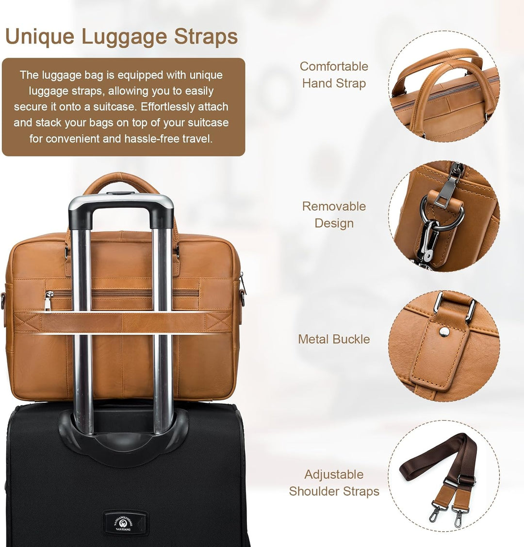 BAGZY Laptoptasche 15.6 Zoll Aktentasche Herren Umhängetasche Geschenk für Männer Handtasche für Mä