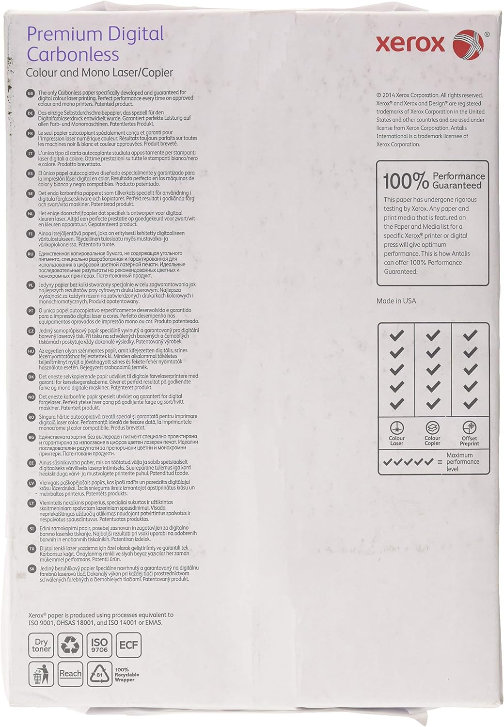Xerox 003R99108 NCR-Papier Digital- und Laserdrucker kohlenstoff-frei 3-teilig 167 Blatt weiss/gelb/