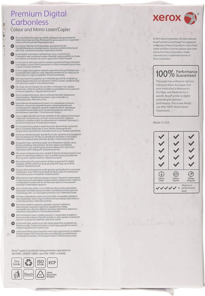 Xerox 003R99108 NCR-Papier Digital- und Laserdrucker kohlenstoff-frei 3-teilig 167 Blatt weiss/gelb/