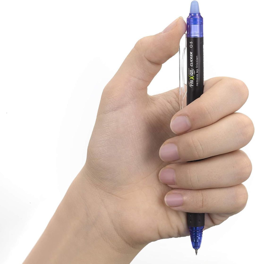 Pilot – 5er-Set Frixion Point Clicker – Tintenroller 0.5 mm mit löschbarer, thermosensitiver Tinte –