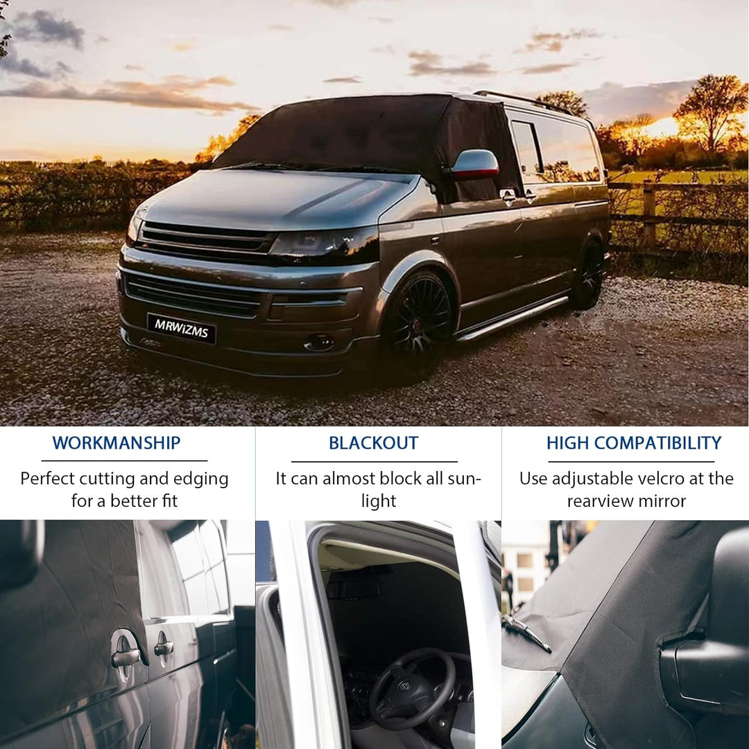 Frontscheibenabdeckung für VW T5 T6, Windschutzscheibenabdeckung, 600D Dickes Oxford Tuch Anti ultra