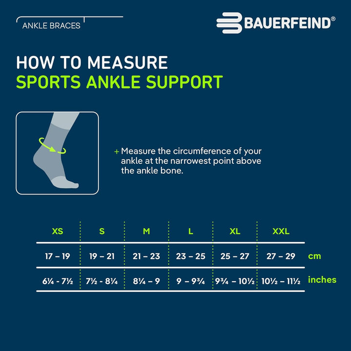 Bauerfeind Sprunggelenkbandage „Ankle Support“ Unisex, 1 Sprunggelenk Bandage für Sport wie Fussball