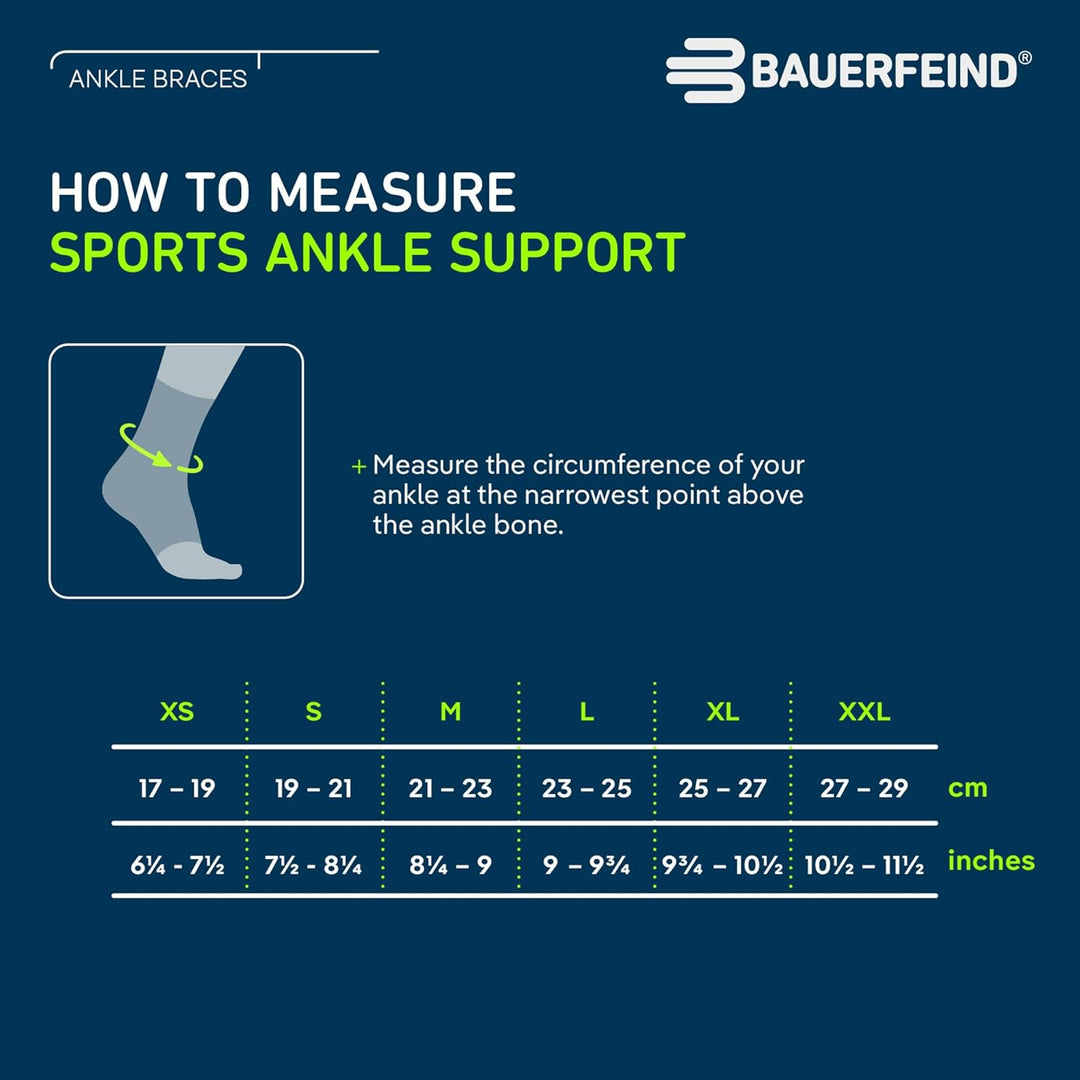 Bauerfeind Sprunggelenkbandage „Ankle Support“ Unisex, 1 Sprunggelenk Bandage für Sport wie Fussball