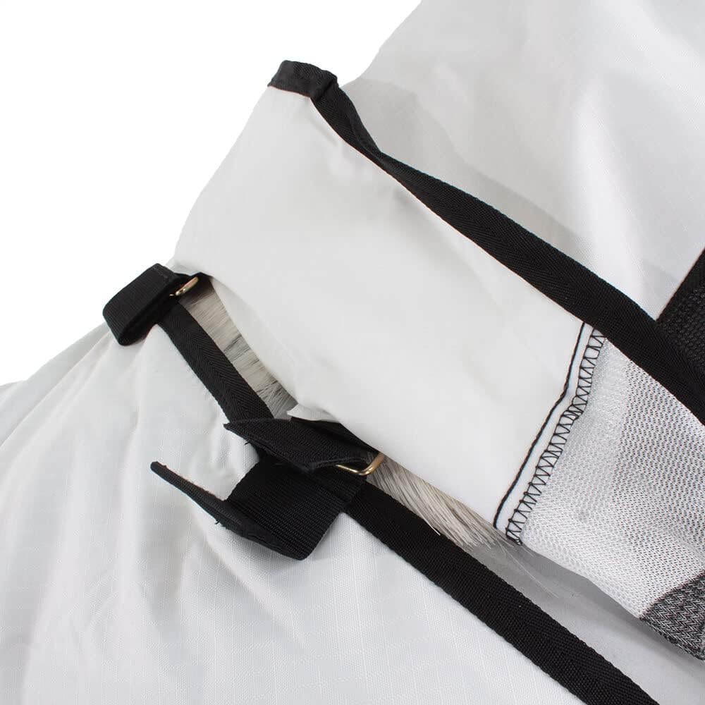 Bucas Buzz-Off Rain Zebra & Neck, Farbe:Zebra, Grösse:120 cm / 5'3 Zebra 120 cm / 5'3