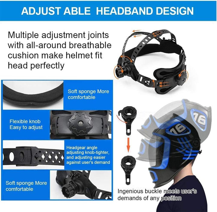 HITBOX Real Color Automatik Schweisshelm, grossem Sichtfeld, automatische Verdunkelung, 4 Sensoren f