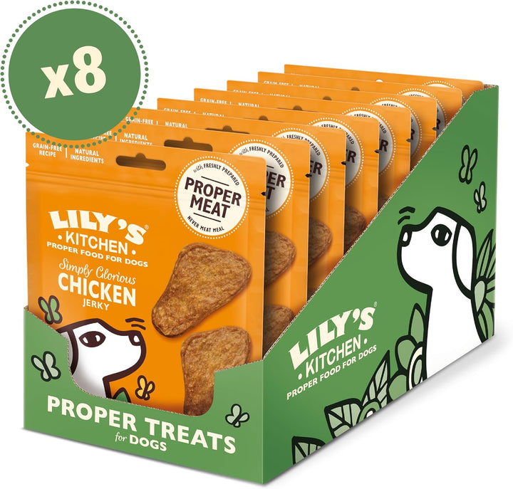 Lily’s Kitchen Leckerchen für ausgewachsene Hunde 8er Pack (8 x 70 g) Simply Glorious Chicken Jerky
