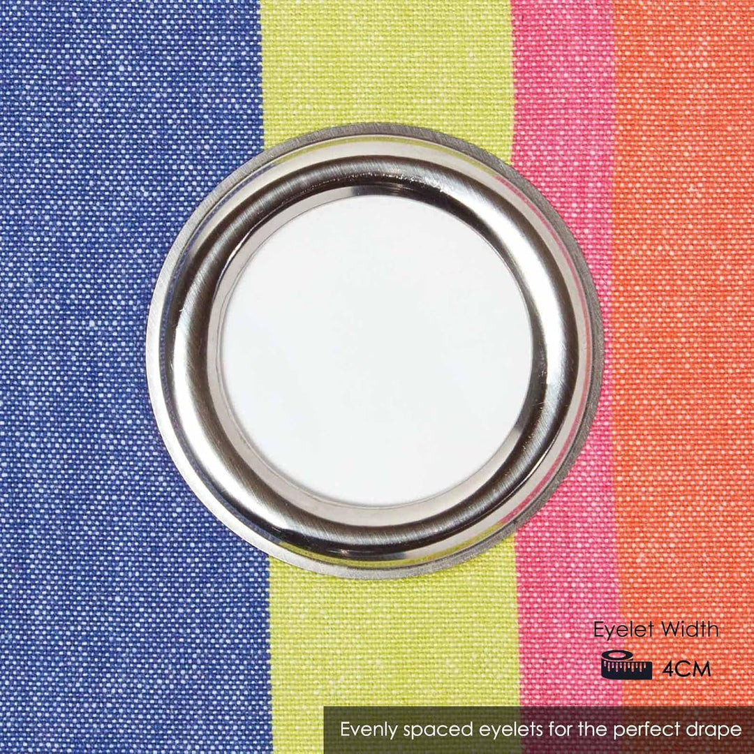 Homescapes Ösenvorhang Blickdicht Multi Streifen Orange Blau Gelb Dekoschal 2er Set Breite 137 x Län