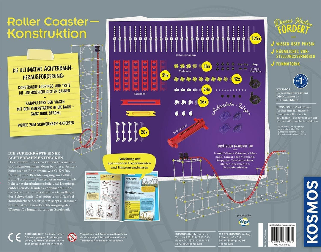 Kosmos 621032 Roller Coaster-Konstruktion, Schnelle Experimente mit der Schwerkraft, Achterbahn Baue