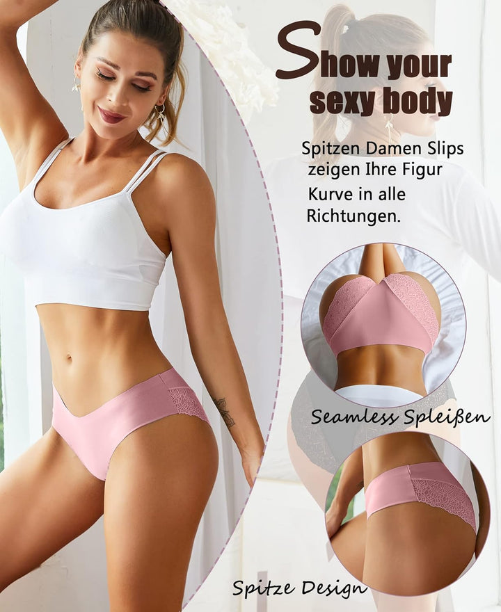 BeReady Nahtlose Unterwäsche Damen Unterhosen Damen Nahtlos Spitze Brazilian Slip Sexy Soft Hipster