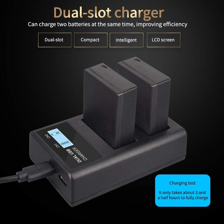 CITYORK 2er-Pack NP-W126 1200 mAh Ersatzakku und LCD-Ladegerät Kompatibel mit Fujifilm X100F, X100V,