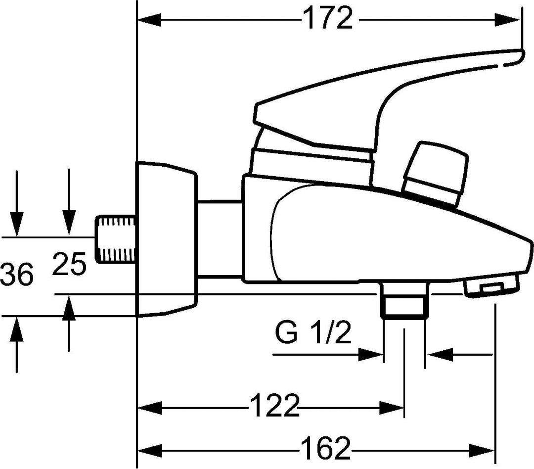 Hansa 1742183 Hansamix Wannen Armatur, Chrom
