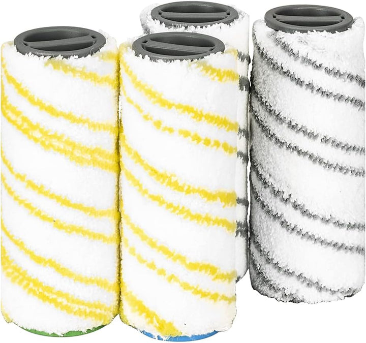 DrRobor 4 Stück Walzenset für Karcher FC7 FC3 FC5 FC3D EWM2 Elektrischer Bodenreiniger 2.055-007.0/2