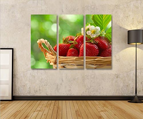 islandburner Bild Bilder auf Leinwand Erdbeeren Küchenbild 3p XXL Poster Leinwandbild Wandbild Dekoa