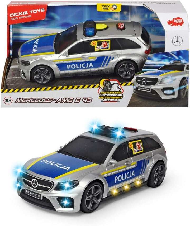 Dickie 203716018026 SOS Mercedes-AMG E43 Polizeiauto, 30 cm, polnische Ausführung, ab 3 Jahren