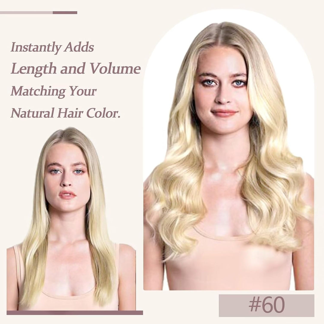 TESS Tape Extensions Echthaar #60 Weissblond 50 cm Klebeband Haarverlängerung 20er Pack Glatt Remy T
