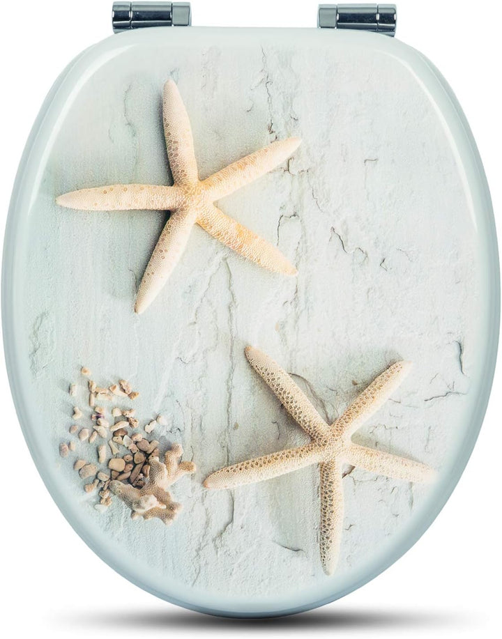 WOLTU #2 Premium WC-Sitz Toilettensitz mit Absenkautomatik, MDF Holzkern, Softclose Scharnier, Antib