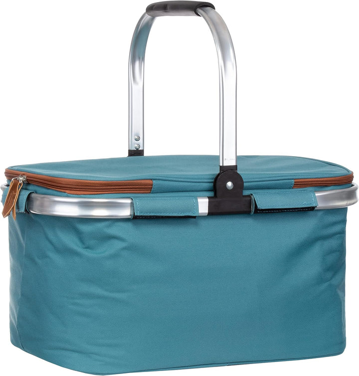 Brandsseller Einkaufskorb 26 Liter Faltbarer Kühlkorb mit Deckel Einkaufstasche Picknickkorb mit Rei