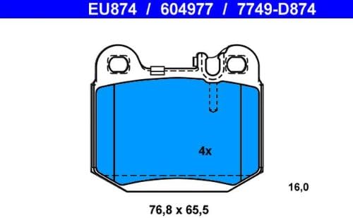ATE 13.0460-4977.2 Bremsbelagsatz, Scheibenbremse