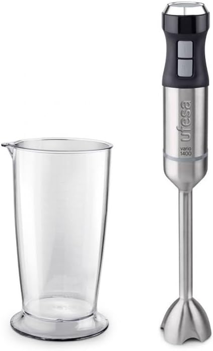 Ufesa BP4652 Vario 1200 Max Stabmixer, Leistung 1200 W, 20 Geschwindigkeiten + Turbo, Edelstahlgehäu
