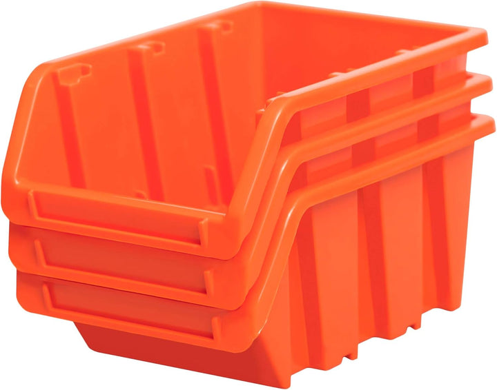 84 tlg Wandregal Lagerregal Stapelbox Gr.2 orange Regal Platten Werkstatt, Orange
