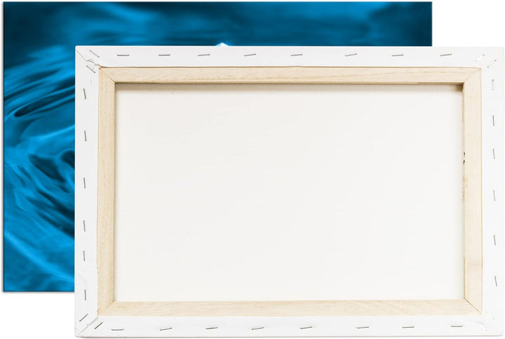 deyoli Wassertropfen schlagen Wellen Format 60x40 Effekt: Monocrome Blau als Leinwandbild, Motiv fer