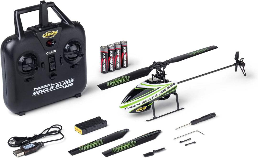 Carson 500507171 - Ferngesteuerter Helikopter Tyrann Single Blade 320 2,4 GHz - RC Flugzeug ab 16 Ja