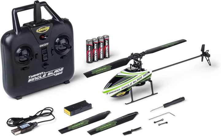 Carson 500507171 - Ferngesteuerter Helikopter Tyrann Single Blade 320 2,4 GHz - RC Flugzeug ab 16 Ja