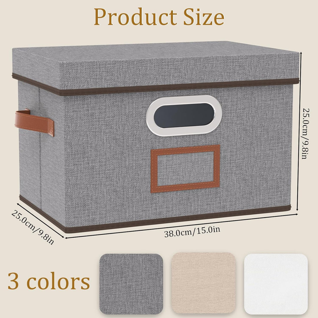 OUTBROS Aufbewahrungsbox mit Deckel und Griff, Faltbarer Aufbewahrungsbox aus Stoff Aufbewahrungskör