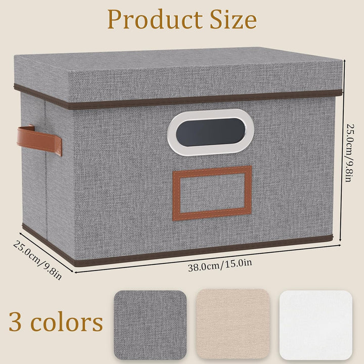 OUTBROS Aufbewahrungsbox mit Deckel und Griff, Faltbarer Aufbewahrungsbox aus Stoff Aufbewahrungskör