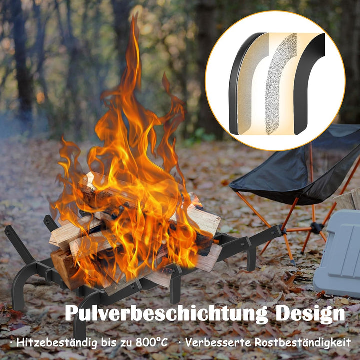 NAIZY Kaminrost Kohlenstoffstahl 42cm Feuerrost für Kamin Feuerbock Holzregal Multfunktional Holzros