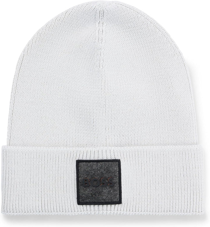 BOSS Herren Mütze Strickmütze Foxxy Einheitsgrösse Light/Pastel Grey57, Einheitsgröße Ligh