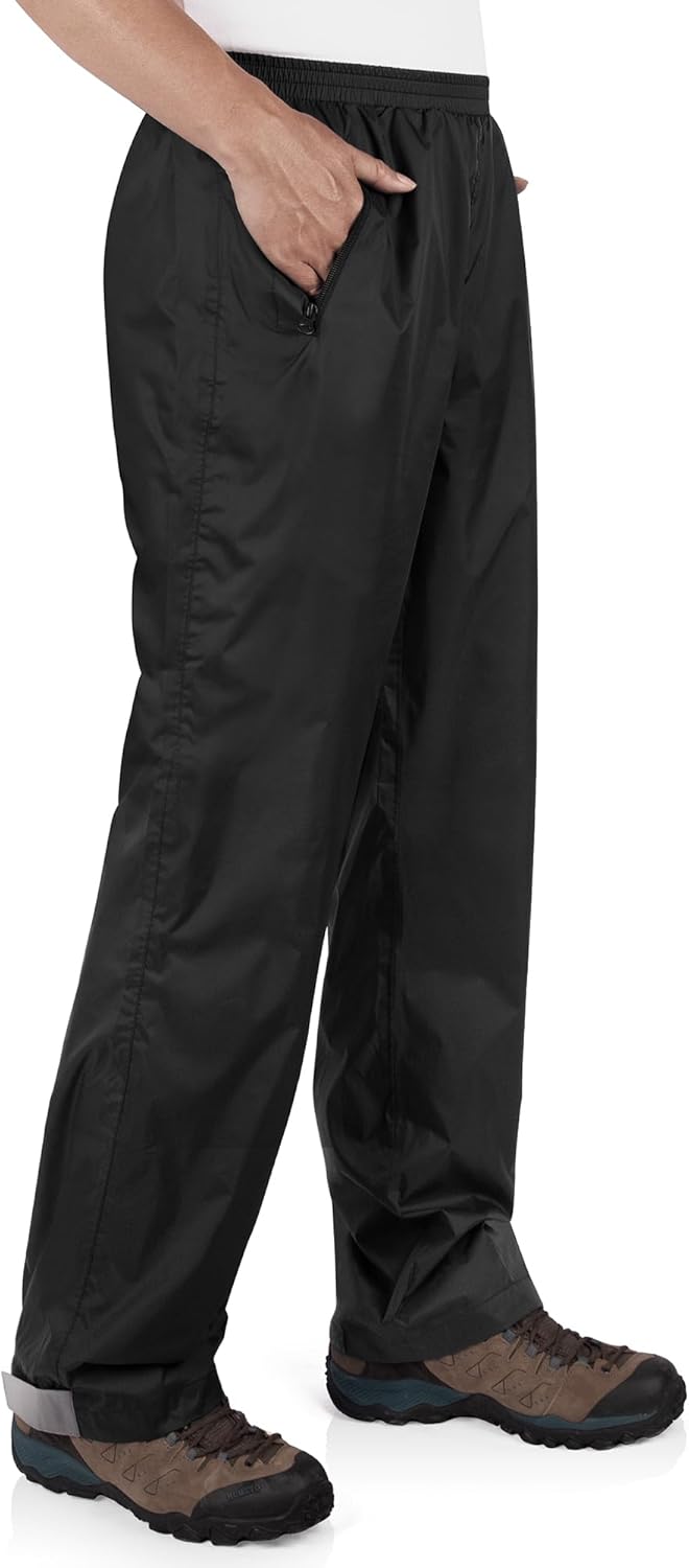 33,000ft Packbare Regenhose Herren Wasserdicht Leichte Fahrrad Überziehhose Winddicht Reflektierende