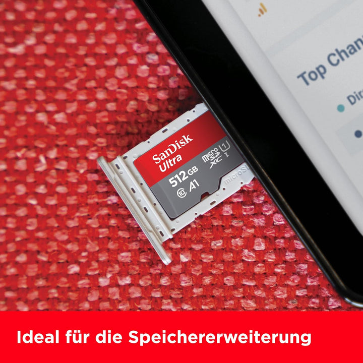 SanDisk Ultra Android microSDXC UHS-I Speicherkarte 512 GB + Adapter (Für Smartphones und Tablets, A