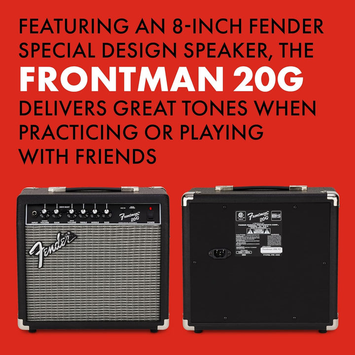Fender Frontman 20G Gitarre Combo Verstärker - Geeignet für E-Gitarre, Schwarz 20G UK-Version, 20G U