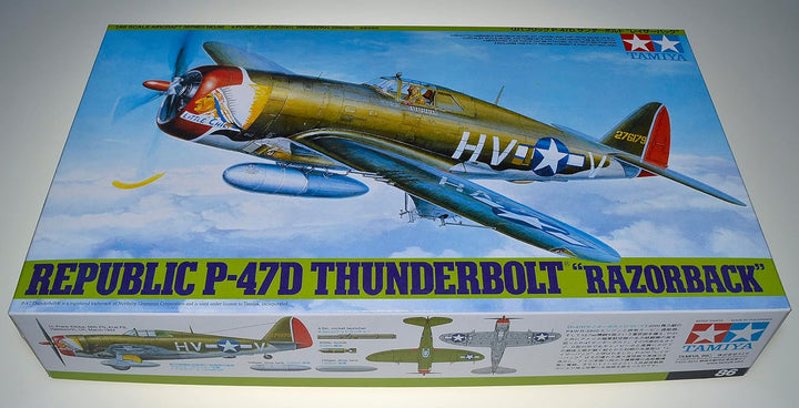 Tamiya 300061086 Militär 300061086-1:48 WWII US Republic P-47D Thunderbolt Razorback, originalgetreu