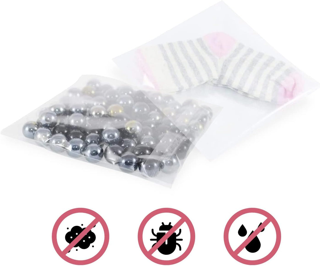 Netuno 500 Flachbeutel PP mit Klappe (3cm) 15,5x22cm selbstklebende Plastikbeutel durchsichtig Cello