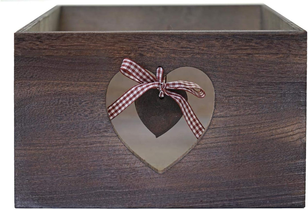 Mendler Kommode Forli, Schubladenkommode Schrank, 3 Schubladen mit Herzen 55x29x25cm, Shabby-Look, V