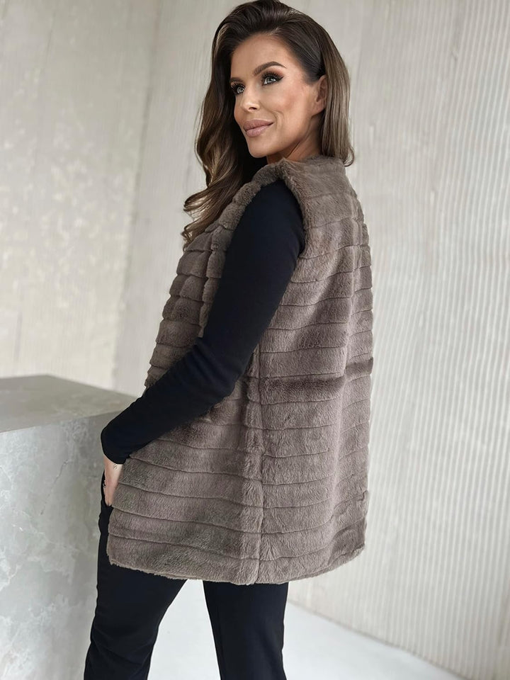 Och Bella Weste für Damen, Weich und Flauschig, Kurze Fellweste, Perfekt für Kältere Tage, Stylische