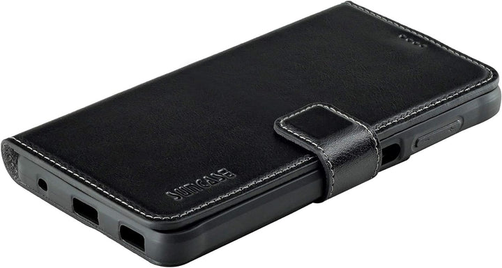 Suncase Book-Style Hülle kompatibel mit Samsung Galaxy Xcover Pro Leder Tasche (Slim-Fit) Lederhülle