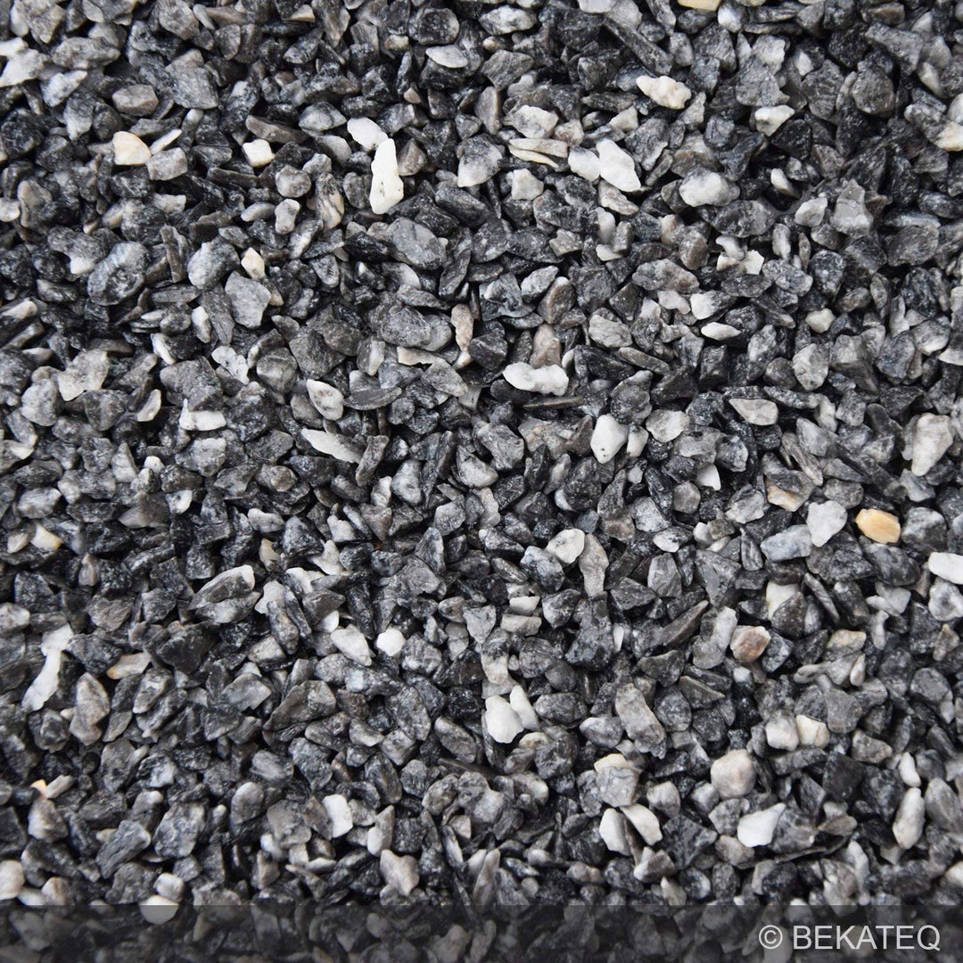 BEKATEQ BK-605PU Steinteppich aussen bis 2,5qm - 25kg Marmorkies Grigio Carnico + 1K PU Kleber Binde