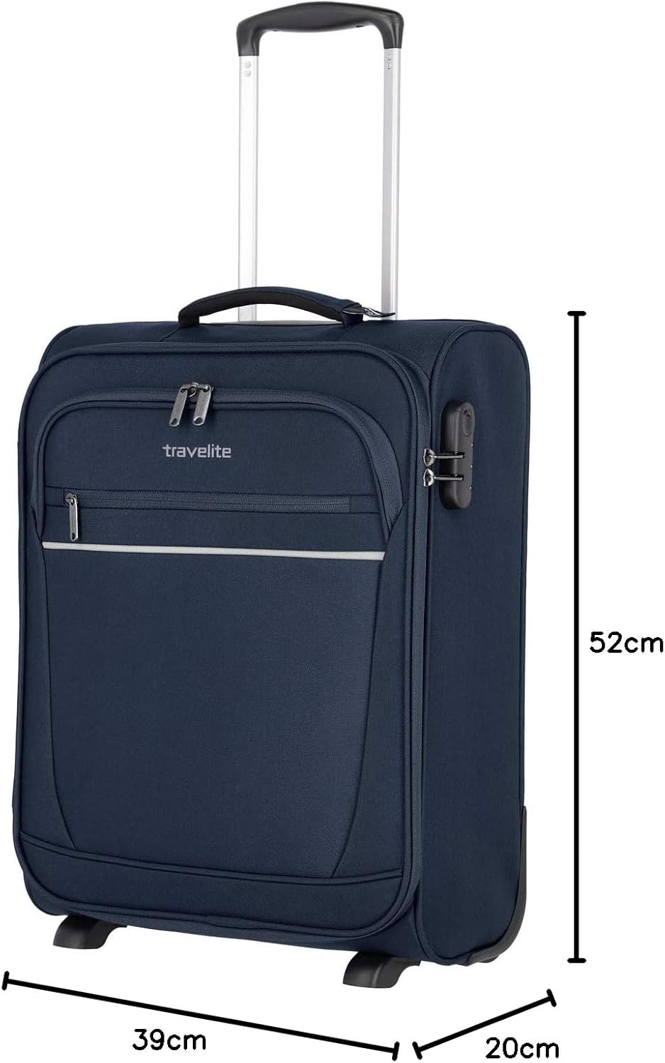 travelite 2 Rad Handgepäck Koffer mit Schloss erfüllt IATA Bordgepäck Mass, Gepäck Serie CABIN: Komp