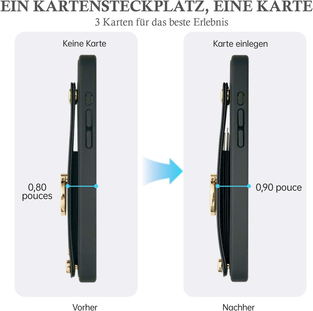 CUSTYPE iPhone 13 Pro Max Hülle, Handyhülle iPhone 13 Pro Max mit Kartenfach und Ringständer, Brieft