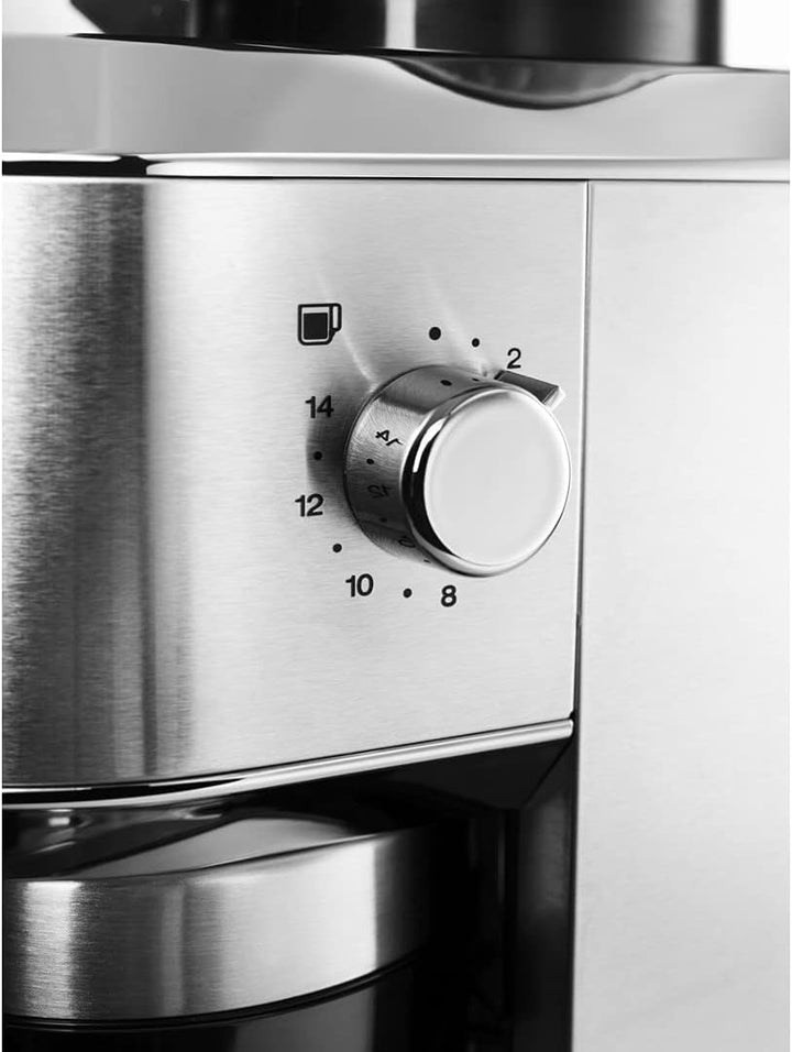 De'Longhi Dedica KG 520.M Elektrische Kaffeemühle, Vollmetallgehäuse, Edelstahl Kegelmahlwerk, einst