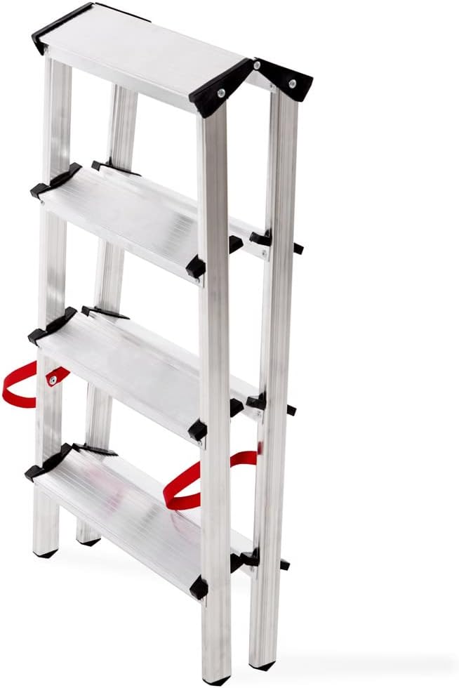 Aluleiter Zweiseitige Haushaltsleitern EN131 Stehleiter 2x2 2x3 2x4 Stufen 150KG (2x4-150)