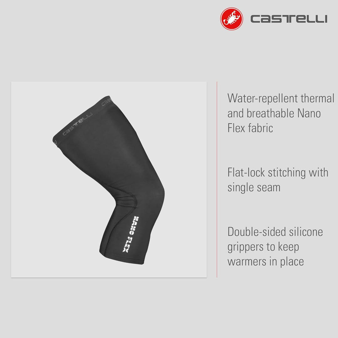 CASTELLI Herren Nano Flex 3g Kneewarmer Leg warmers (1er Pack) L Schwarz, L Schwarz