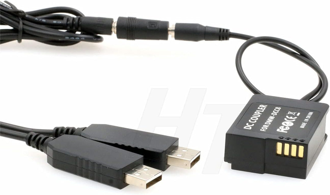 Dual USB DMW-BLC12 Dummy Akku DMW-DCC8 Netzteil für Panasonic Lumix DSLR G5 G6 G7 Kamera