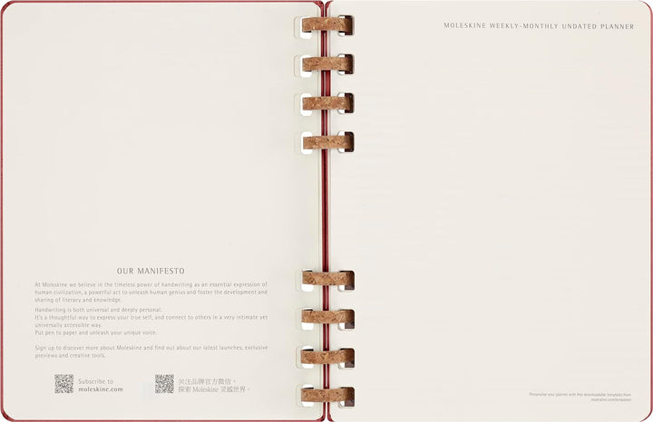 Moleskine Undatierter Monatsplaner, 12-Monats-Spiralplaner mit Festem Einband, Grösse: XL 20 x 25 cm