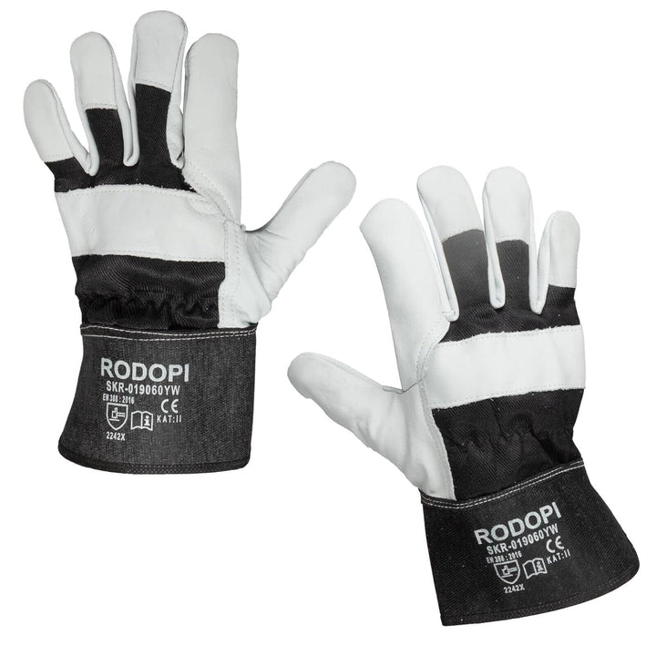 RODOPI Cowboy-Hide Arbeitshandschuhe Leder für Herren und Damen Bauhandschuhe Gr.8-11 Rindvollleder